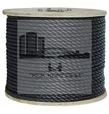 Канат армированный черный полиэстер 6x8+FC [диам. 16мм]